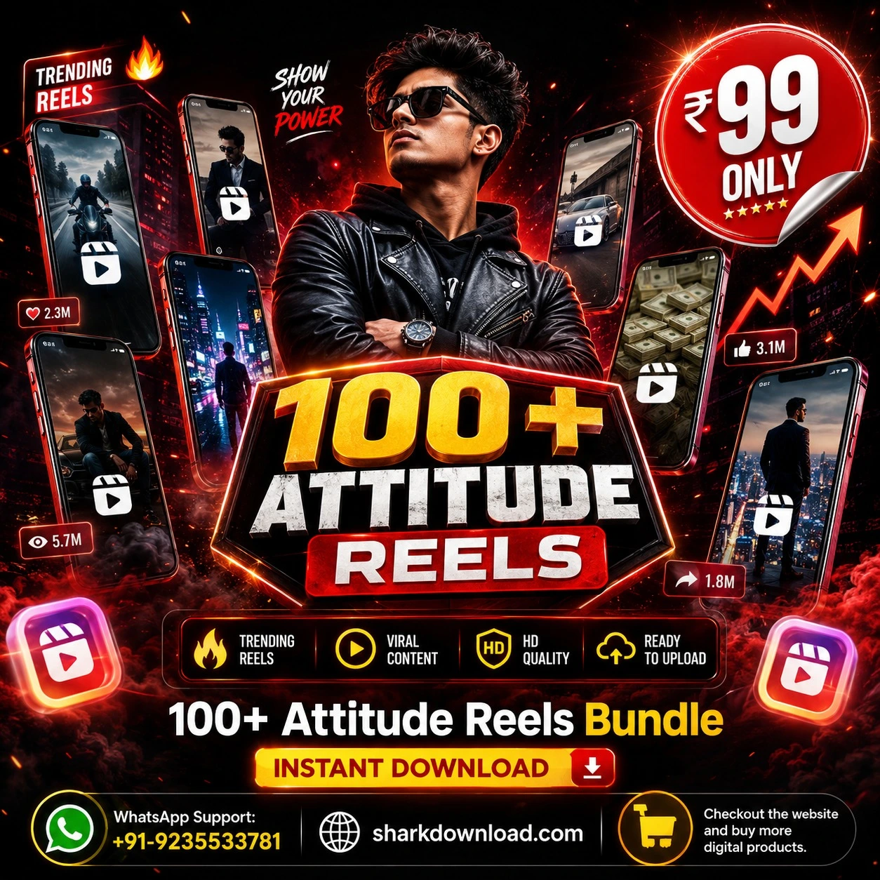 100+ Attitude Reels Bundle – Show Your Power & Style