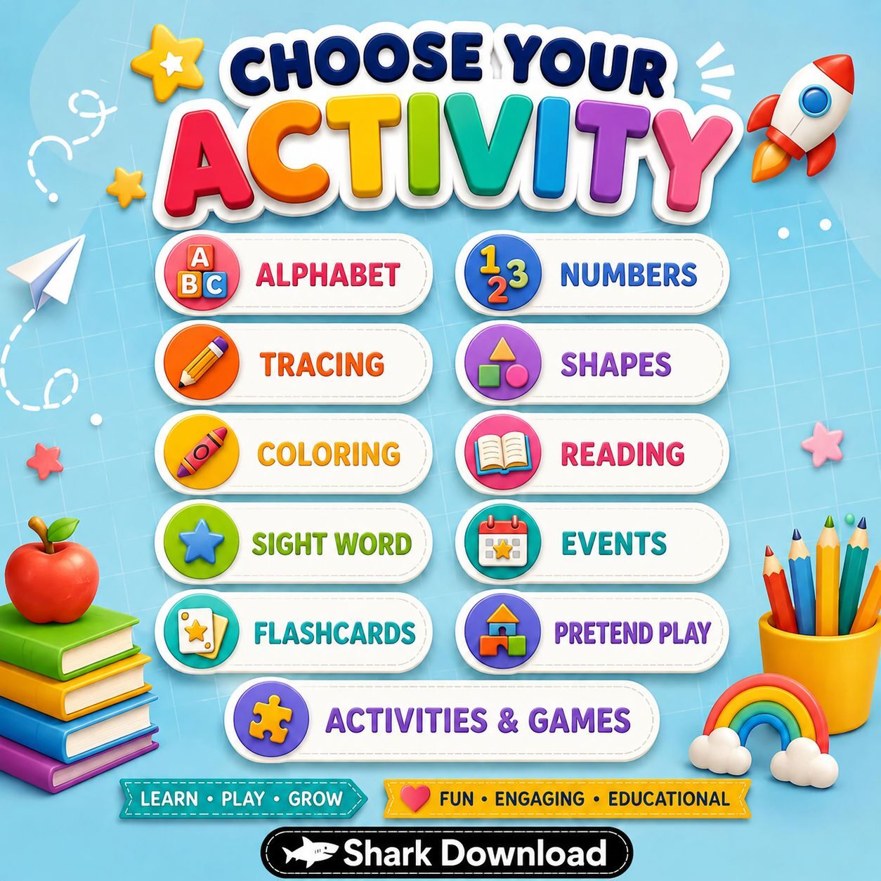 500,000+ Kids Learning Worksheets Mega Bundle