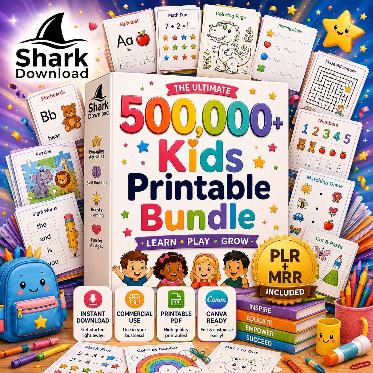 500,000+ Kids Learning Worksheets Mega Bundle