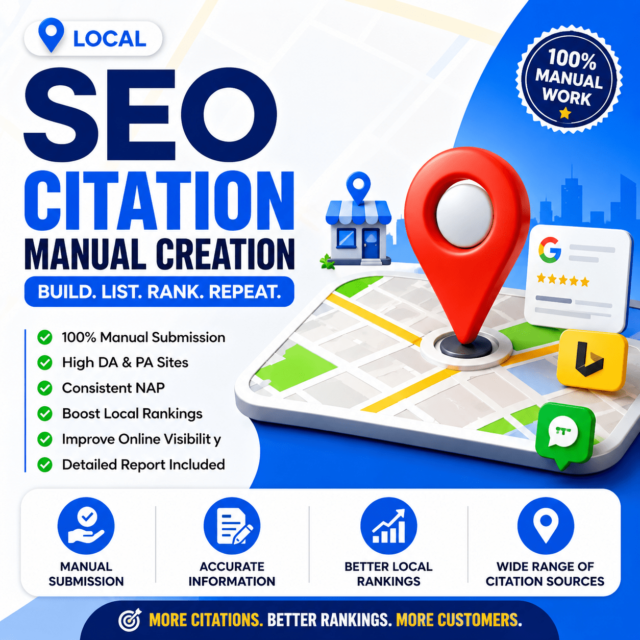 Local SEO Citation Building Service (Manual Submission)